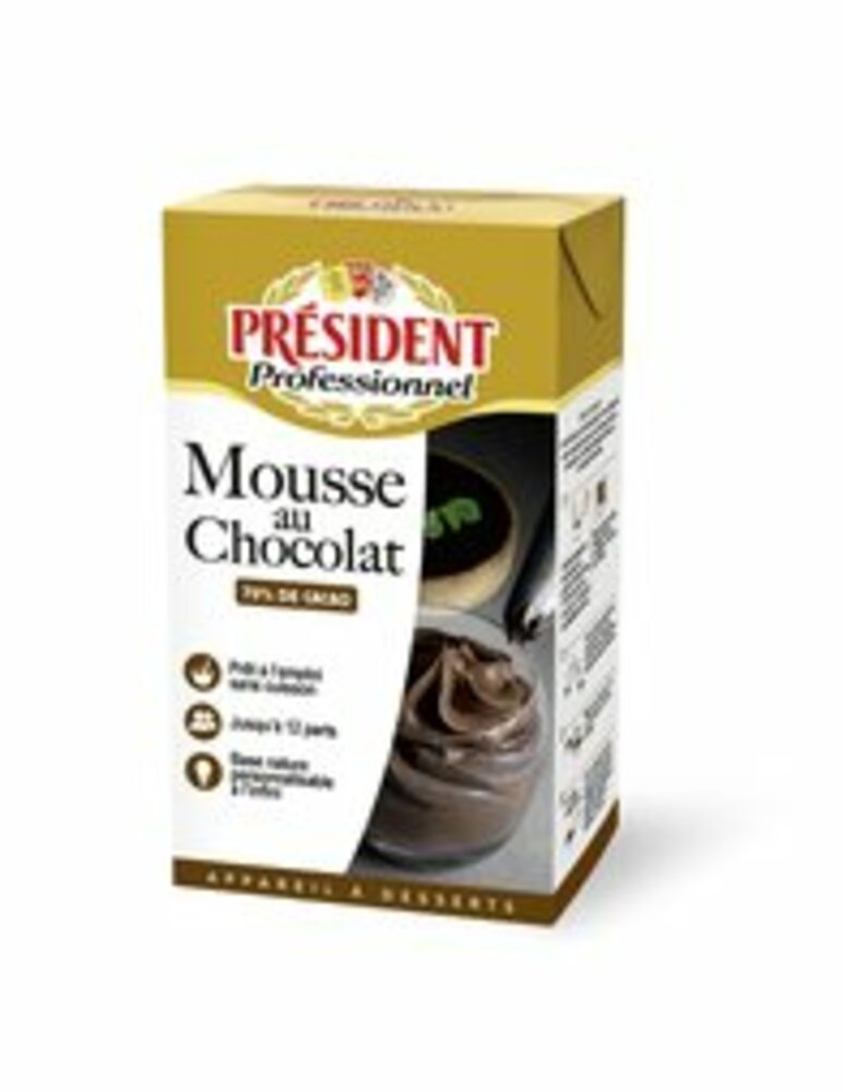 176967- Préparation à mousse au chocolat noir UHT 1 L Président Professionnel
