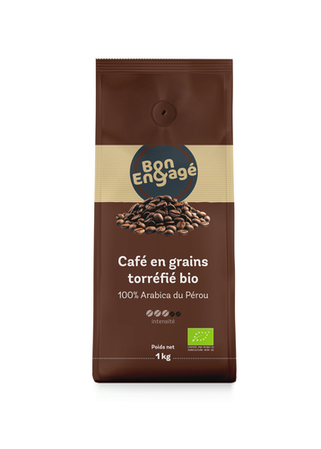292892	Café en grain 100% Arabica BIO en sachet 1 kg BON & ENGAGE