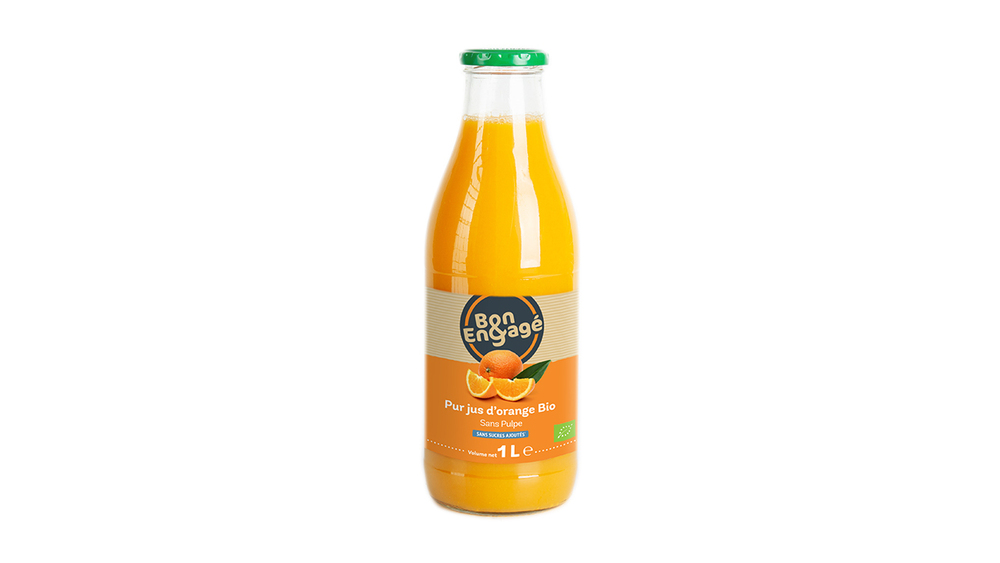 304463	Pur jus d'orange BIO en bouteille 1 L BON&ENGAGE