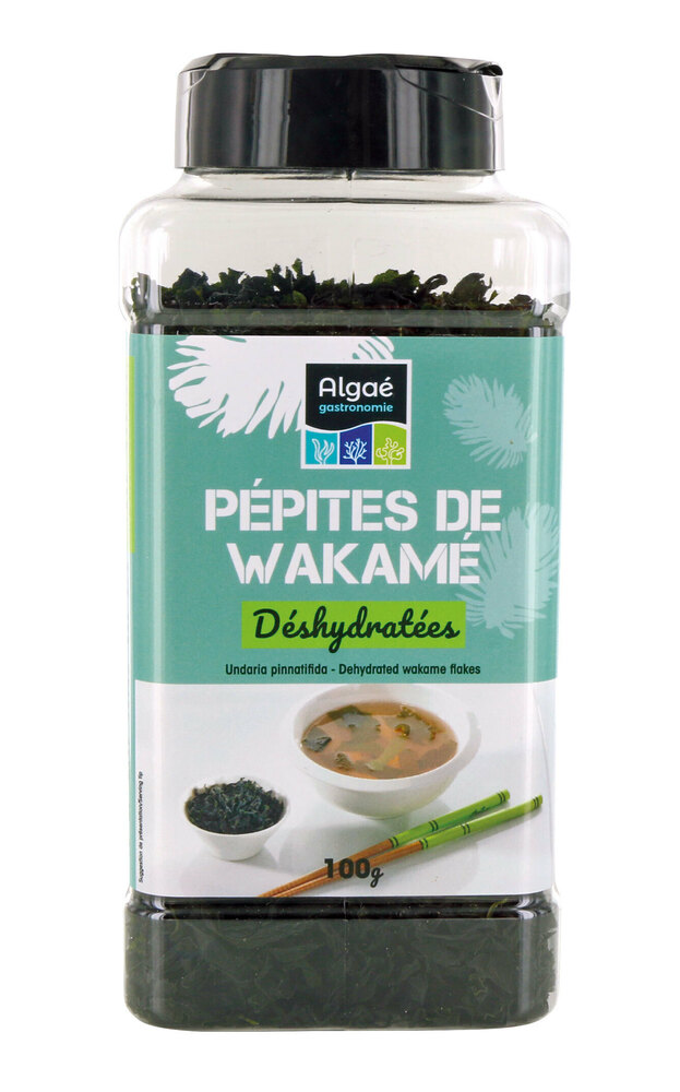  206336 Pépite de wakamé déshydraté en boîte 100 g ALGAE