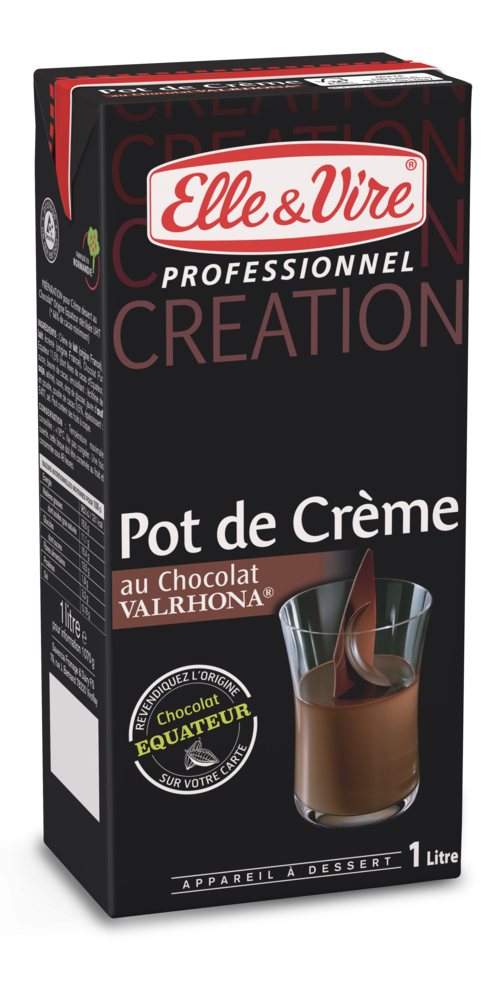 Pot de Crème au Chocolat Valrhona 1L Elle et Vire