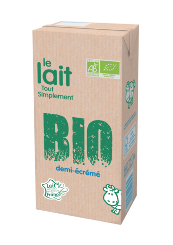 Lait BIO 1/2 écrémé brique 1 L