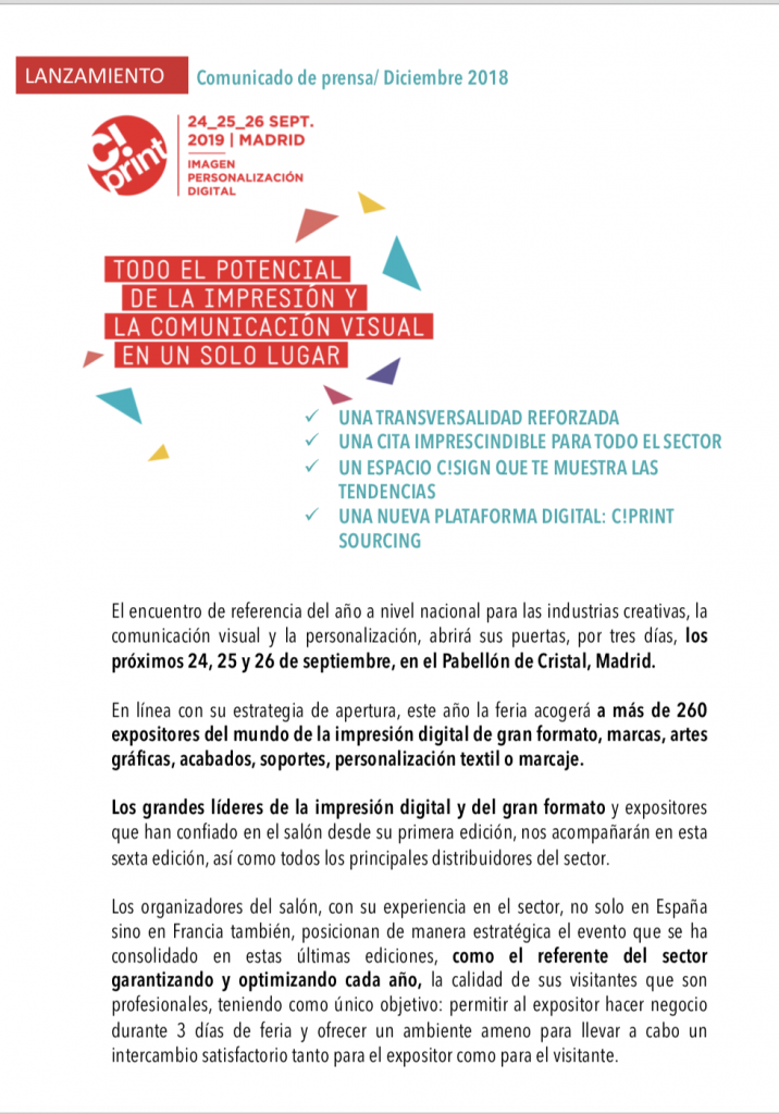 Todo el potencial de la impresión y la comunicación visual en un solo lugar – C!Print Madrid 2019