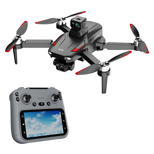 Drone d'Inspection et de Loisirs_Caméra Gimbal 3 axes Capteur 360° 8K HD Avec Télécommande écran 4,5’’ (11,4 cm) – Sangle Tour de Cou Incluse + piste d'attérissage + 2 batteries Sacoche de transport