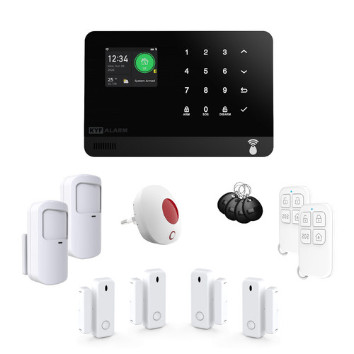 Sécurité intelligente évolutive : Système d'alarme connecté Wifi et/ou 4G - Détection d’ouverture & de mouvement - Transmetteur GSM vocal - Compatible Alexa & Google