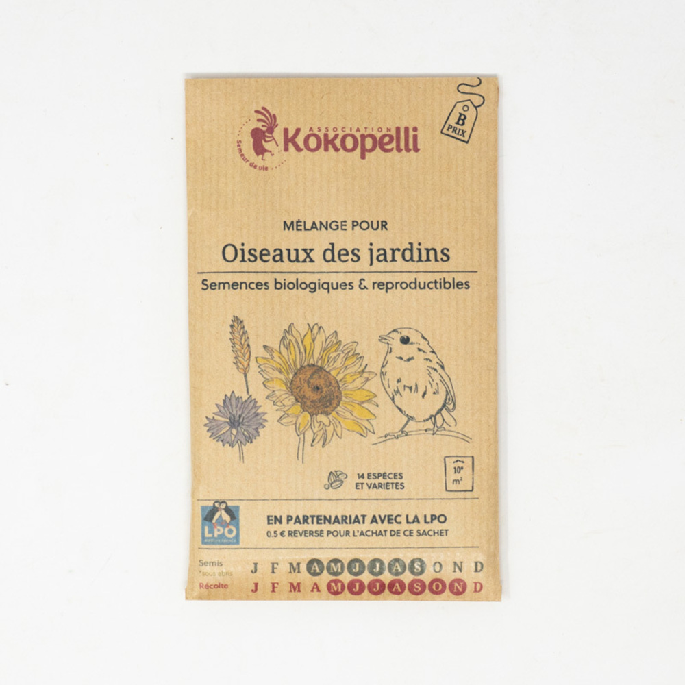 Mélange de graines bio pour Oiseaux des Jardins