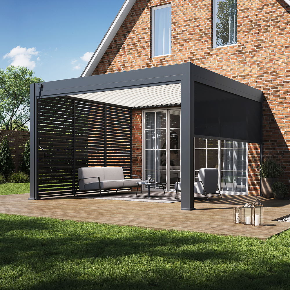 Pergola bioclimatique adossée collection VS 4x4M - V2