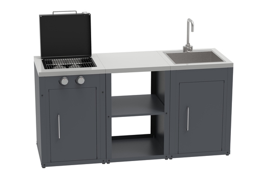 Ensemble de cuisine d'extérieur MOCA, composé de 3 modules avec étagère 