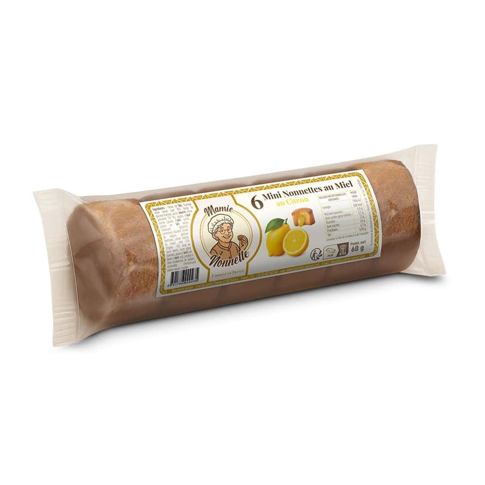 Mini nonnettes au miel fourrées citron – Rouleau de 6 – 60 g – Mamie Nonnette