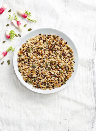 267985 - Garniture végétale nature boulgour, riz noir, épeautre et graines de courges d'aucy