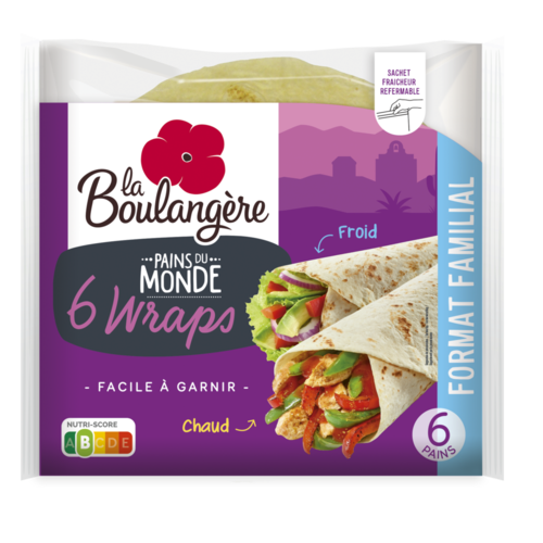 6 pains Wraps nature 370g La Boulangère
