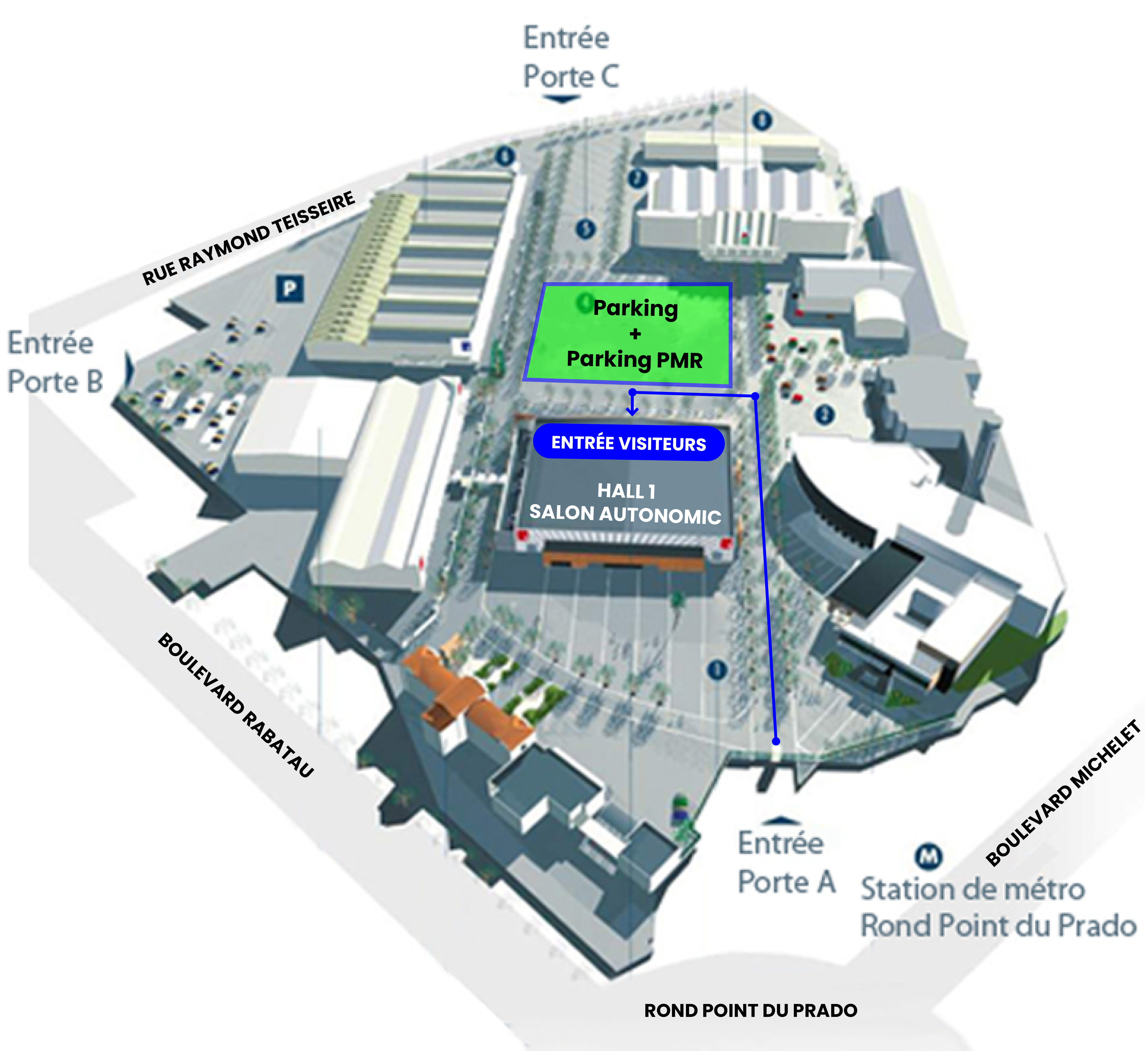 plan d'accès du parc chanot