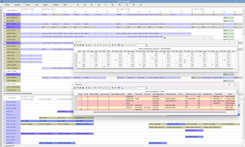 POEM Timesheet (Gestion du temps)