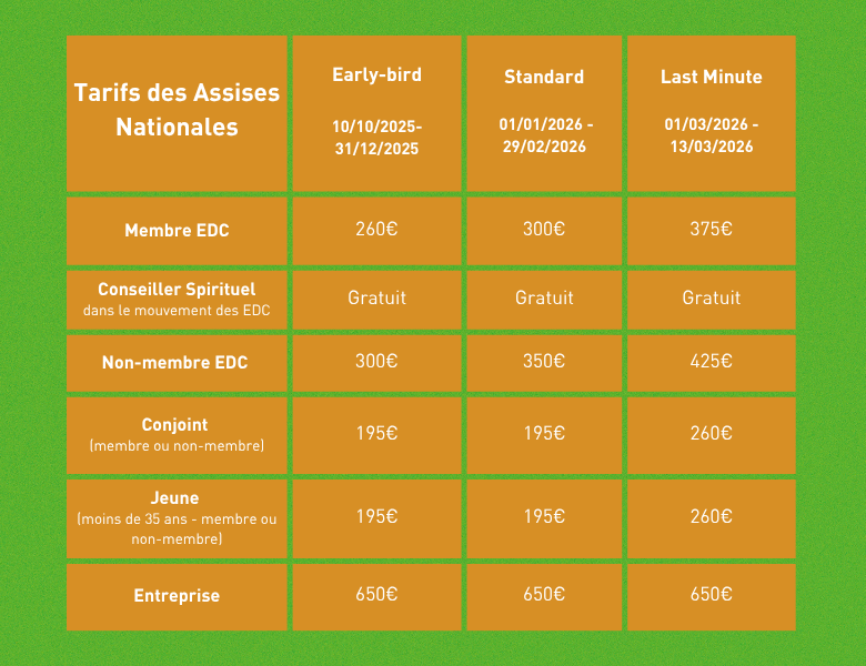 Tarifs assises nationales Lyon 2026