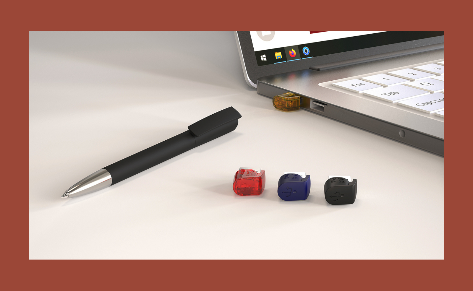TURNUS, LE STYLO À BILLE PUBLICITAIRE AVEC CLÉ  USB INTEGRÉ E PAR KLIO ETERNA 