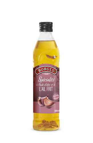 318860 - Spécialité à l'huile d'olive et à l'ail frit en bouteille 500 ml BORGES