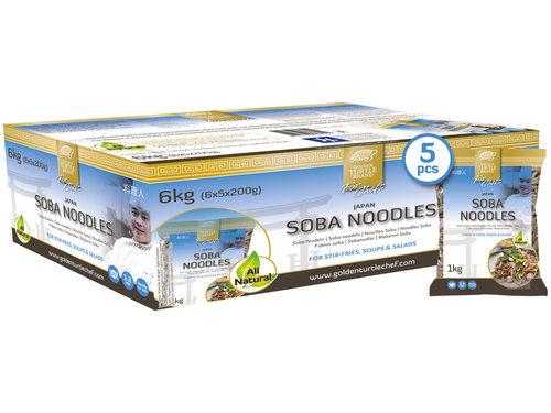 Nouilles soba précuites 5*200gr Golden Turtle Chefs