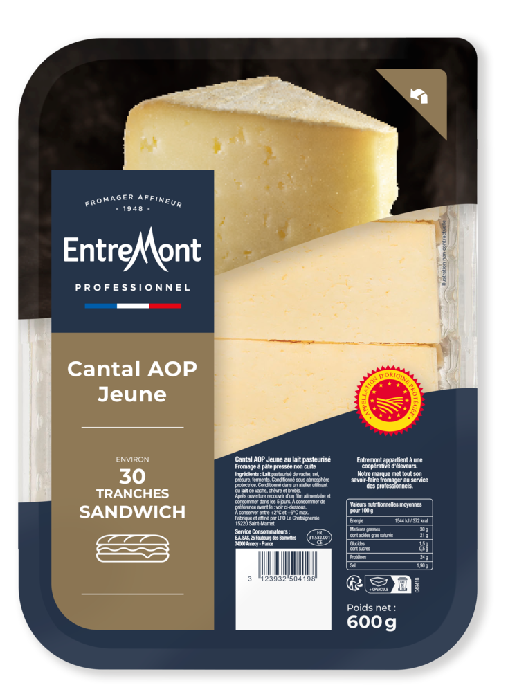 Tranche de cantal 500 gr - réf 298974