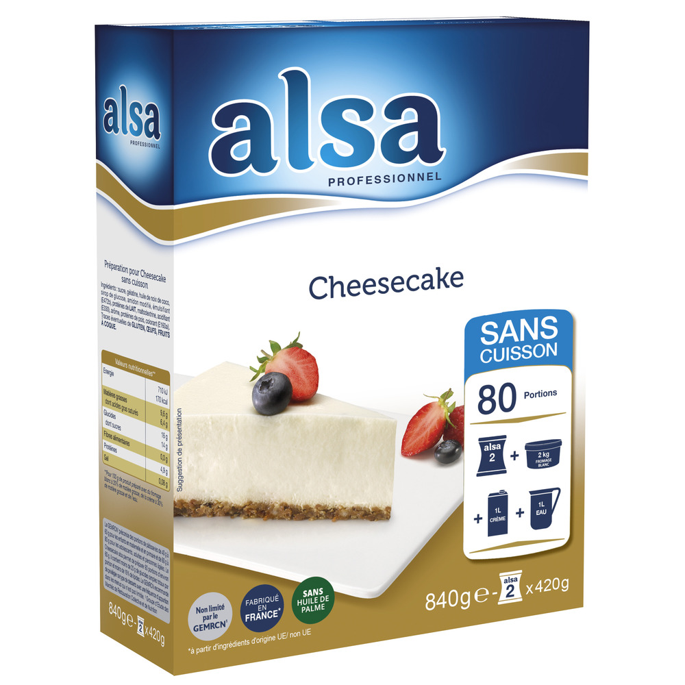 325971 - Préparation de cheesecake sans cuisson en boîte de 840 g ALSA