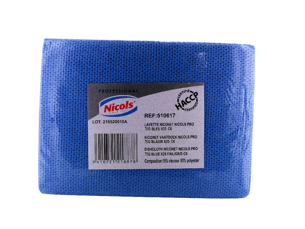 223548 - Lavette ajourée bleue en sachet de 25 NICOLS
