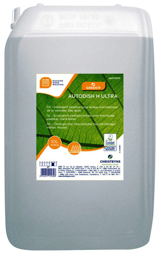 296564 - Détergent liquide vaisselle eau dur Ecolabel en bidon 10 L GREEN'R