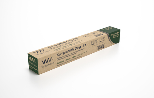 317449 - Film étirable alimentaire compostable 45cm x 200m en rouleau WRAPMASTER