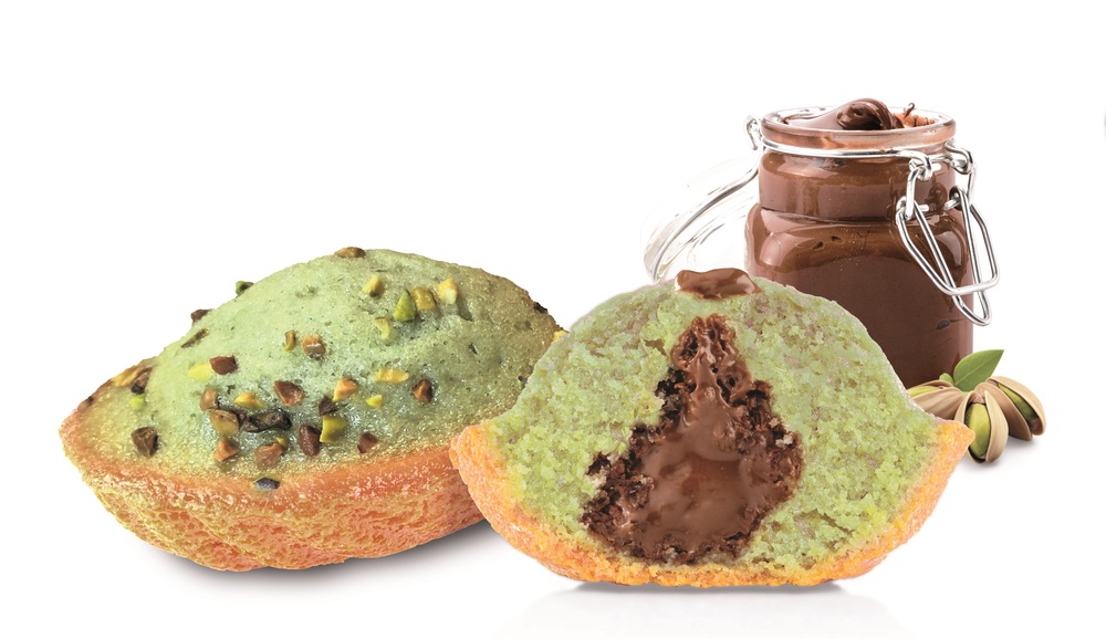 Madeleine Pistache fourrée Chocolat