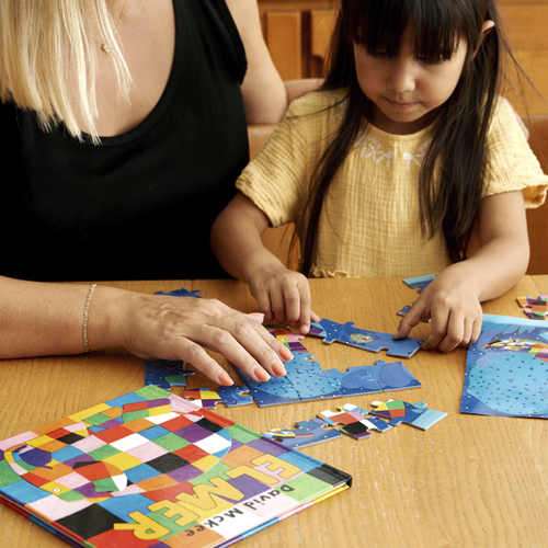 Elmer Tout en couleur 4 puzzles Evolutifs