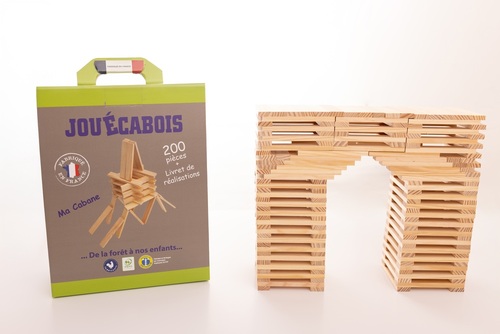 BOITE DE 200 PIECES JOUECABOIS – Garçons et Filles – JEU D’EVEIL ET DE CONSTRUCTION EN BOIS