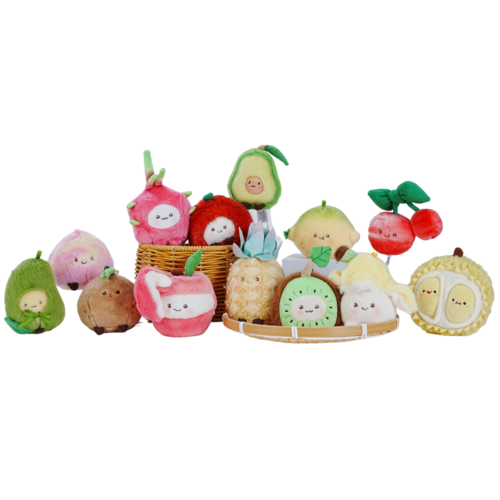 BOITE MYSTERE - K25001D- Peluches porte-clés FRUITS 10cm