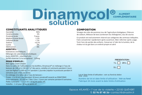 DINAMYCOL – Solution naturelle pour la gestion des biofilms et le confort digestif en élevage porcin