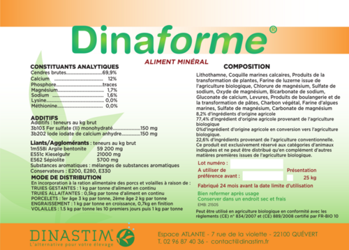 DINAFORME – Soutien métabolique et performance digestive (Agréé Bio)