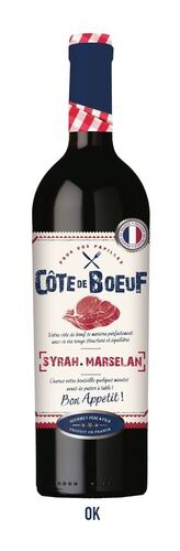 288543 - Pays d'Oc Syrah Marselan rouge IGP en bouteille 75 cl COTE DE BOEUF