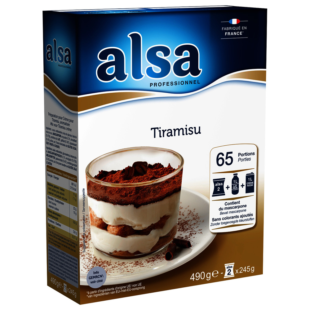 280916 - Crème pour tiramisu en boîte 490 g ALSA