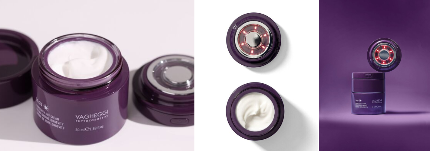 Vagheggi launches Longévité 75.25 with a smart Nuon Medical cap.