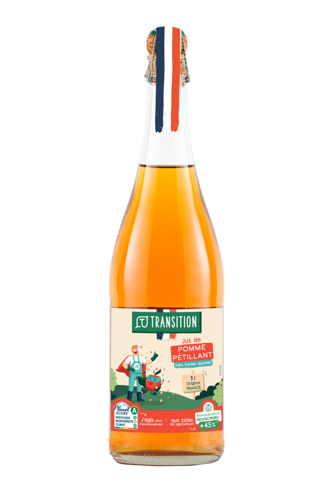 Jus de pomme pétillant 75cl Transition