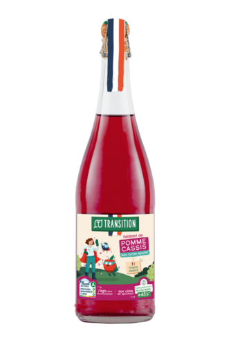 Jus de pomme cassis pétillant 75cl Transition