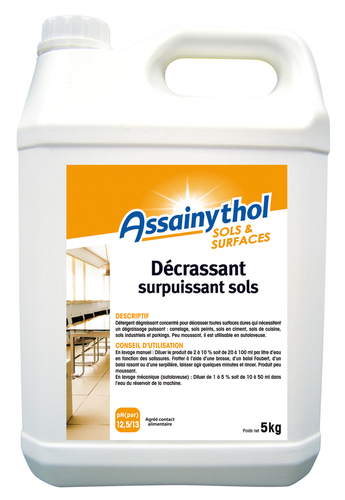 Décrassant surpuissant sols en  bidon 5 kg ASSAINYTHOL