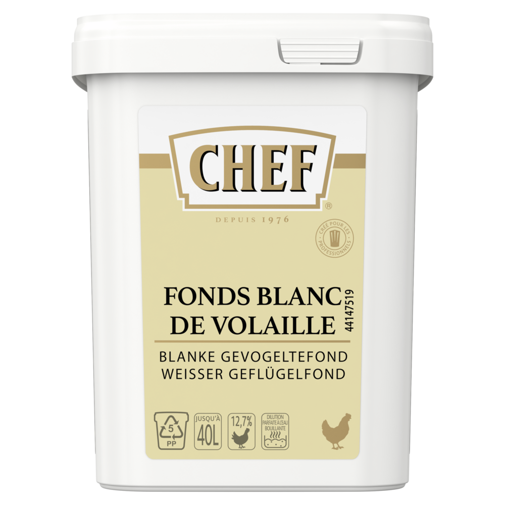 CHEF® Fonds Blanc de Volaille - Boîte de 800 g pour 20 L à 40 L