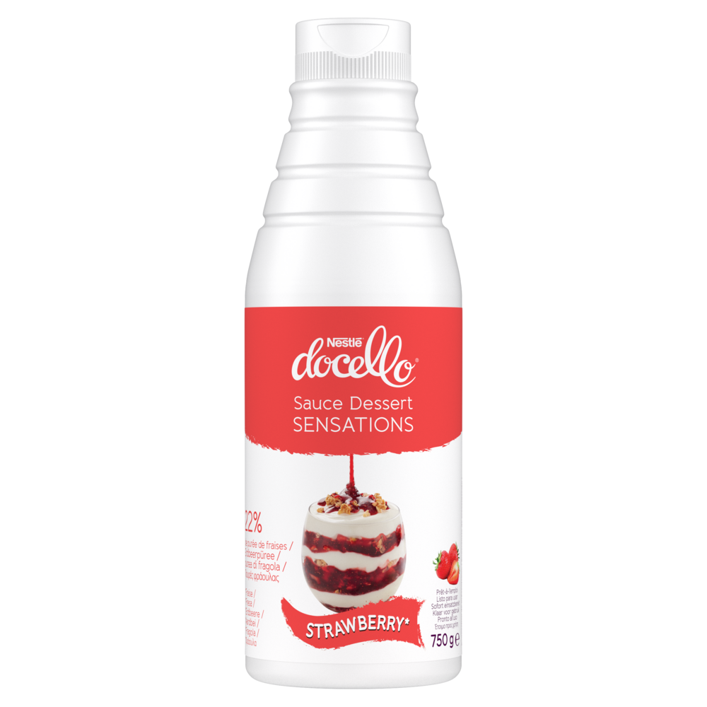 NESTLÉ® DOCELLO® Sauce Dessert Sensations Fraise – Bouteille de 750 g