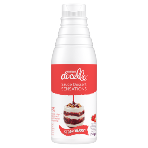 NESTLÉ® DOCELLO® Sauce Dessert Sensations Fraise – Bouteille de 750 g
