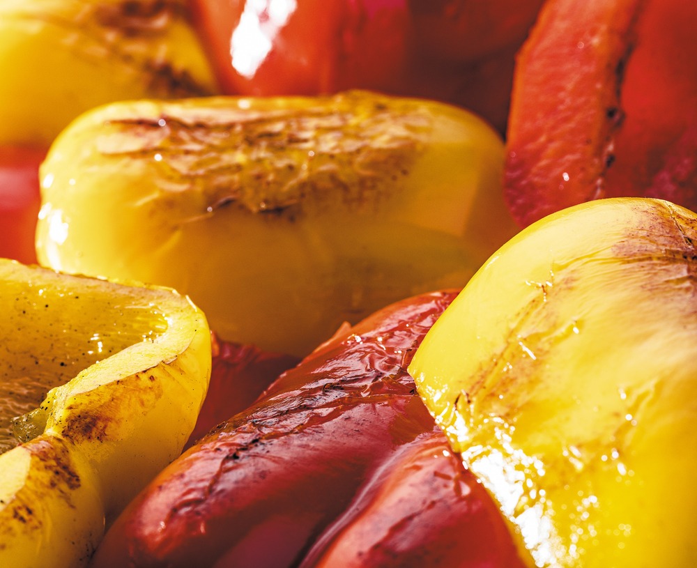Duo de 1/2 poivrons rouges et jaunes grillés 1 kg