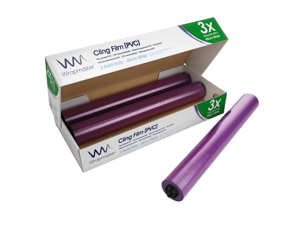 92770 - Film étirable alimentaire PVC 45cm x 300m pour dérouleur Wrapmaster 4500 et DUO