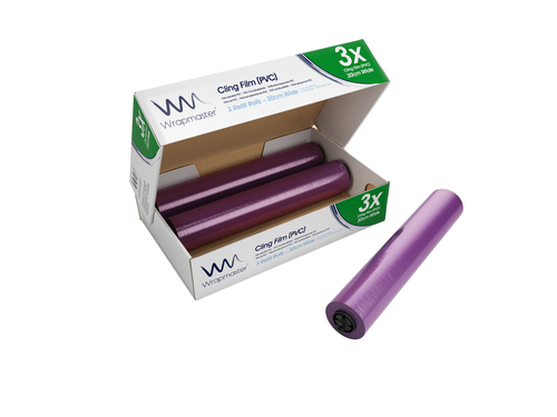 92700 - Film étirable alimentaire PVC 30cm x 300m pour dérouleur Wrapmaster 3000