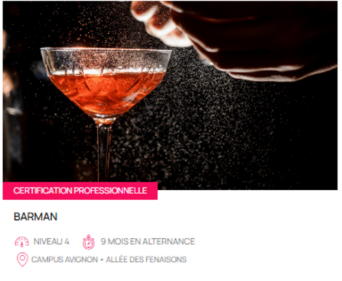 Certification Professionnelle Barman