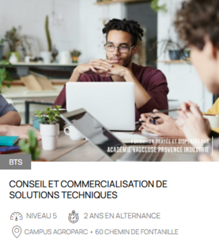BTS Conseil et commercialisation de solutions techniques