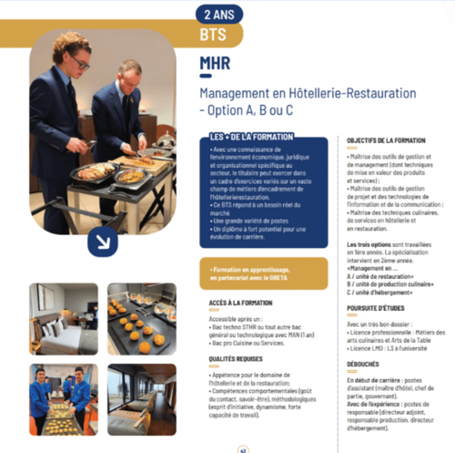 BTS Management en Hôtellerie-Restauration